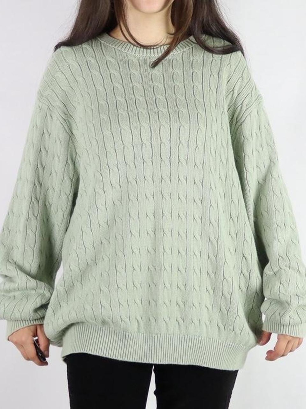 Brandy Melville John Galt Cable Knit Crewneck Sweater